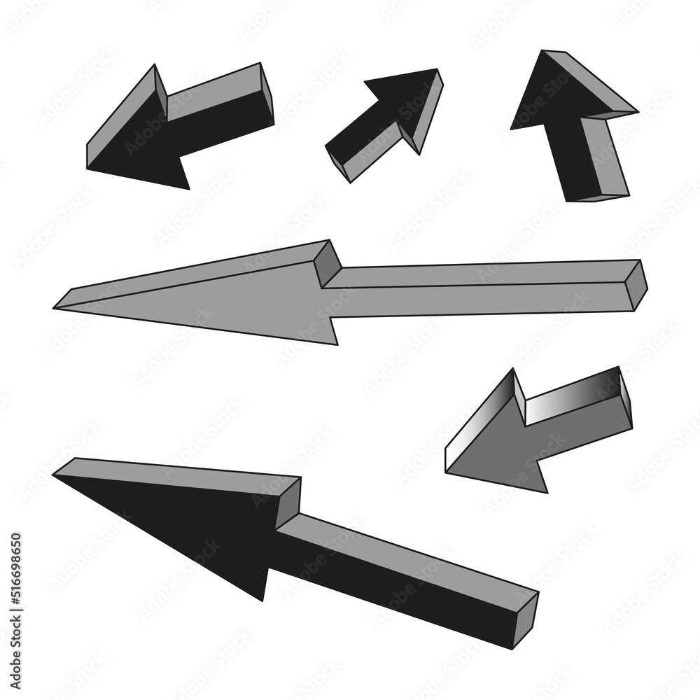 Poster different arrows.vector illustration. stock image.