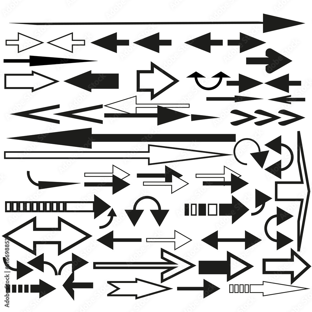 Poster different arrows.vector illustration. stock image.