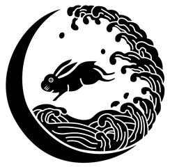 兎　卯　ウサギ　日本　伝統　家紋