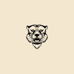 face tiger animal logo symbol in isolated background vector