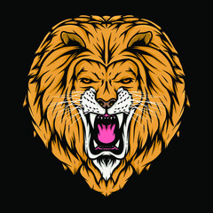 lion head angry illustration artwork