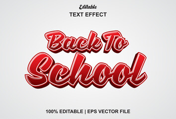 back to school text effect with red color editable.