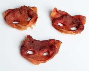 Natural dried treats for dogs. Treats for rewarding and training dogs. Dried meat products for...