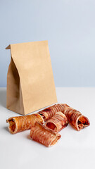 Natural dried treats for dogs. Treats for rewarding and training dogs. Dried meat products for...