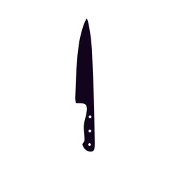 Kitchen Knife Black and White Icon Design Element on Isolated White Background