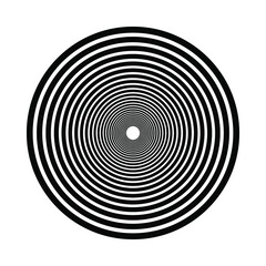 Hypnotic spiral. Swirl hypnotize spirals, vertigo geometric illusion and rotating stripes round pattern.Opt illusion background. Optical illusion.