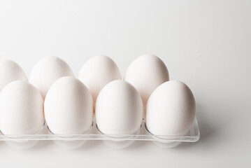 chicken eggs  on a white background 