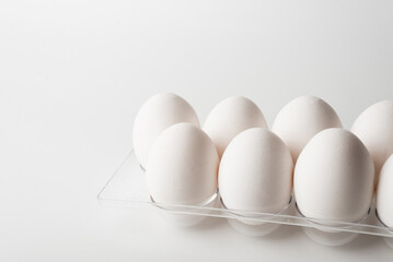chicken eggs  on a white background 