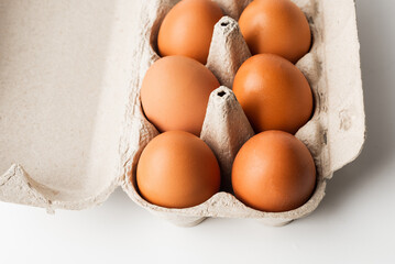 chicken eggs  on a white background 