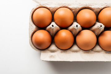 chicken eggs  on a white background 