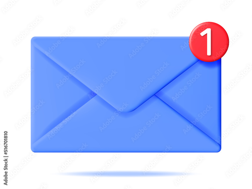 Aufkleber 3d mail envelope with notification new message