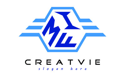 MIF three letter geometrical wings logo design vector template. wordmark logo | emblem logo | monogram logo | initial letter logo | typography logo | business logo | minimalist logo | - obrazy, fototapety, plakaty