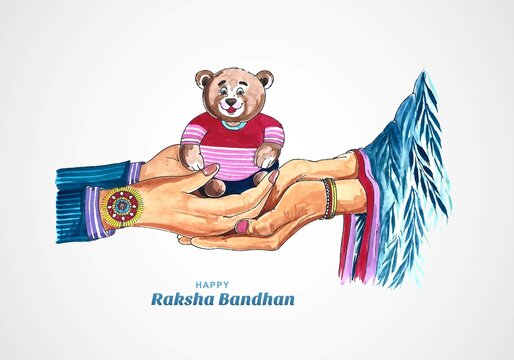 Happy raksha bandhan celebration poster beautiful Vector Image