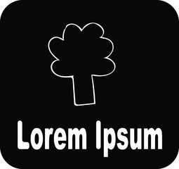 Simple vector logo with image of tree. trendy childish style logo.
