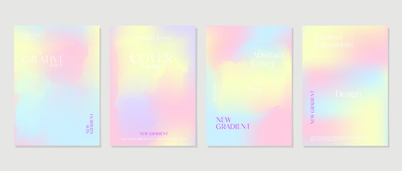 Set of vector colorful gradients in pastel colors. For covers, wallpapers, branding, and other projects.
