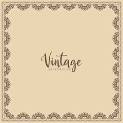 Abstract Vintage frame ethnic retro background design