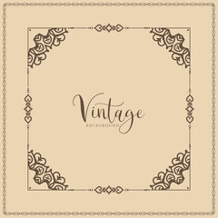 Vintage elegant frame decorative background design