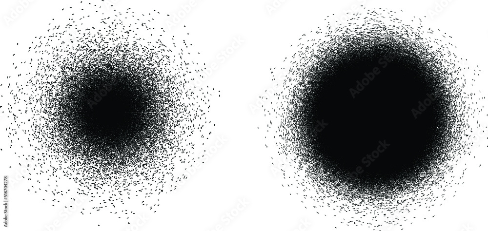 Fototapete Distorted geometric shape . Minimal art design . Noise destroyed  logo . Trendy grainy shapes . Graph print noise texture .Spray effect .Grunge texture . Distressed element .vector 