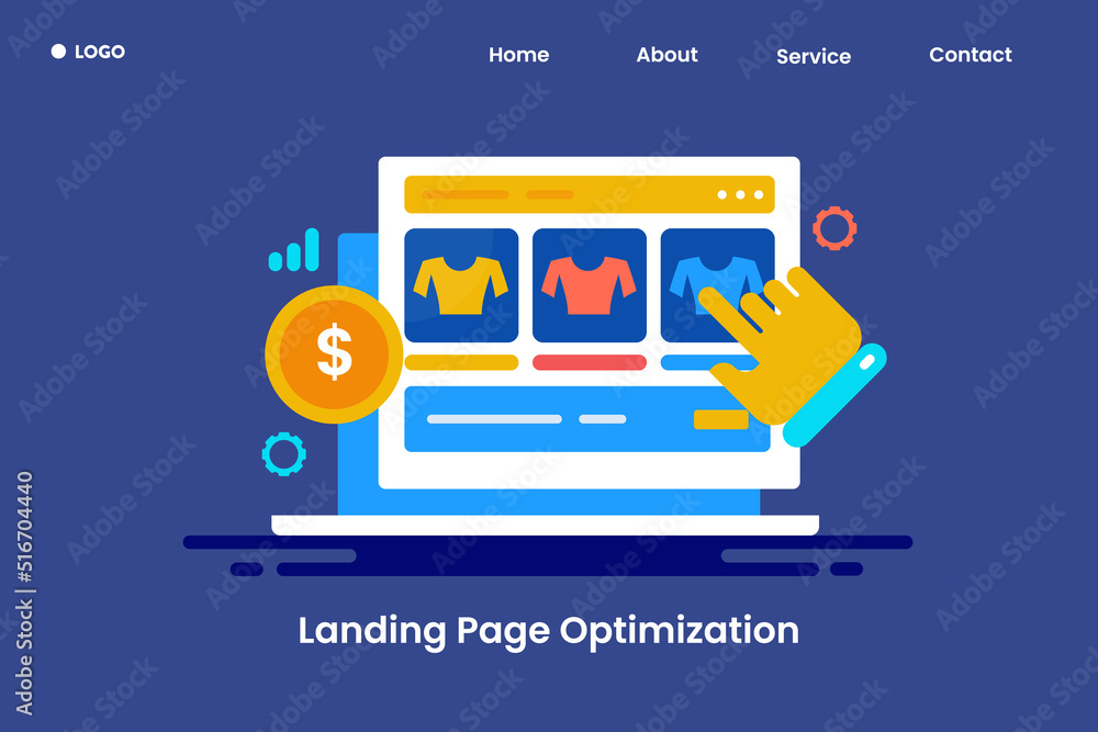 Poster landing page optimization, increase conversion rate online advertising optimized content and interne