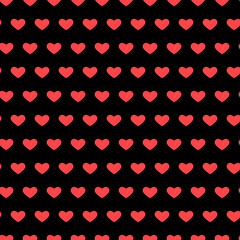 Fototapeta na wymiar Dark background seamless pattern with hearts, for wrapping and wallpaper