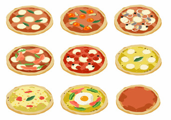 ピザ　セット　アイソメ図