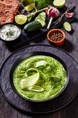 Tarator, summer cold cucumber soup in bowl