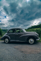 Fototapeta na wymiar Vintage car in English countryside
