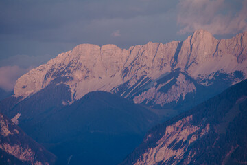 A panoramic view on the Alps.