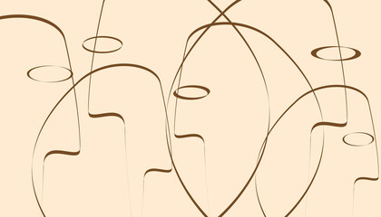Abstract crowd. People in confusion. Concept of fusion of thoughts.Vector illustration