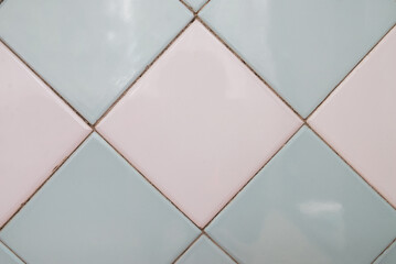Old light rhombus shaped tiles as a background.