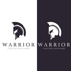 Strong and brave spartan or spartan war warrior helmet logo.Designed with template vector illustration editing.
