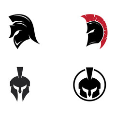 Strong and brave spartan or spartan war warrior helmet logo.Designed with template vector illustration editing.