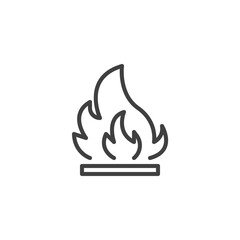 Flammable line icon