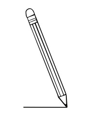 Pencil in doodle style isolated on white background. Vector
