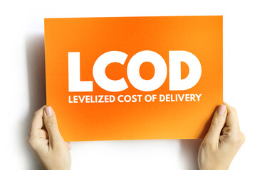 LCOD -Levelized Cost Of Delivery acronym on card, abbreviation concept background
