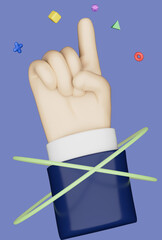 3D illustration hand pose one