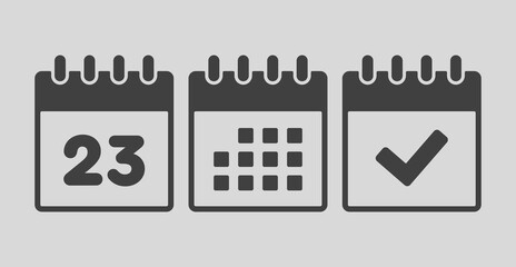 Vector icon page calendar number 23, agenda, done