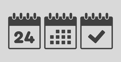 Vector icon page calendar number 24, agenda, done