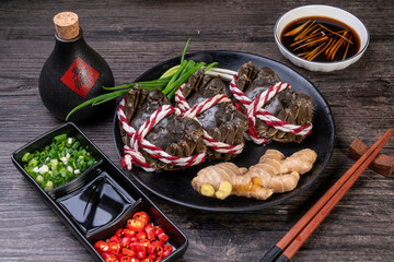 Steamed hairy crab, a traditional Chinese cuisine