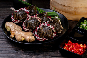 Steamed hairy crab, a traditional Chinese cuisine