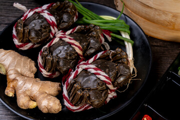 Steamed hairy crab, a traditional Chinese cuisine