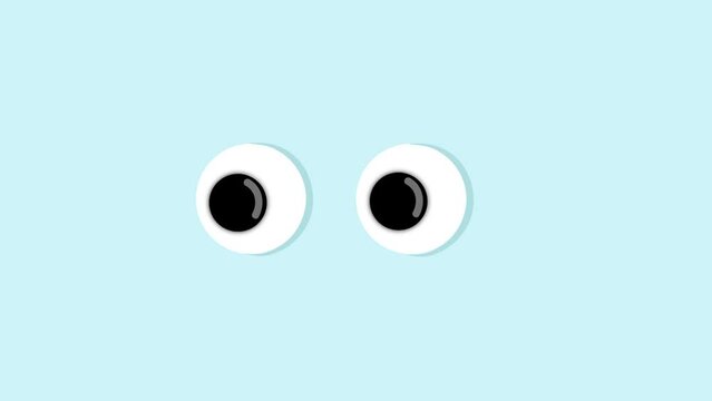 Animated cartoon design of human eyes looking at the camera. different facial expressions. Shot in 4k resolution | loopable