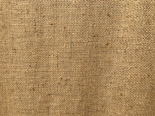 Fototapeta na wymiar natural brown hemp sack bag in the full-frame, using for background