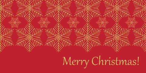 Golden background christmas sparkling with snowflake for scrapbook design