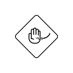 danger sign on white background