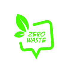 zero waste sign on white background
