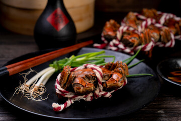 Steamed hairy crab, a traditional Chinese cuisine