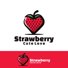 cute strawberry love art illustration