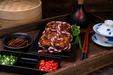 Steamed hairy crab, a traditional Chinese cuisine