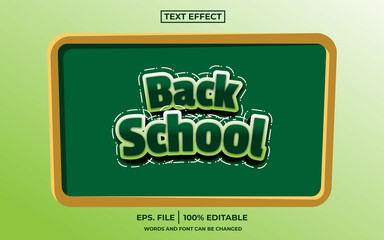 back to school editable text effect